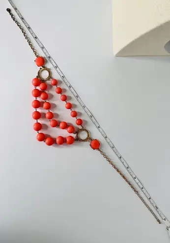 Statement Necklace Pink Coral Gold Tone, Earrings & 6 Gold Tone Bangle Bracelets Customer Jewelry Buy 3/$21