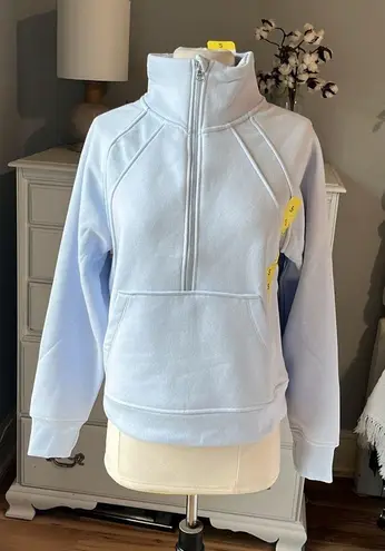 Danskin Half Zip Cotton Pullover Baby Blue Womens Small  Scuba