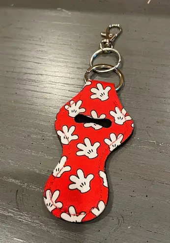 Mickey Mouse Glove Hands Chapstick Holder Keychain