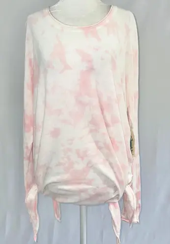 Cloth by Design New Convertible Side Slit Sweater Tie Dye Pink White