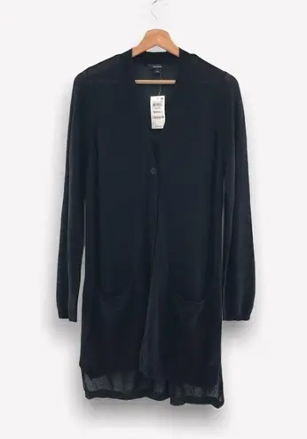 Alfani button front cardigan deep black small