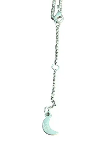 Luna Norte Gold Tone Y Necklace Bar Pendant Moon Charm Adj 25.5" Minimalist