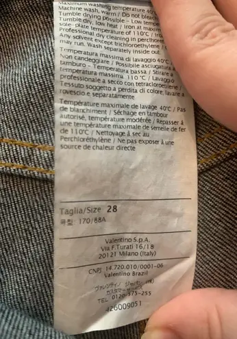 Red Valentino EUC Mid-Rise Skinny Leg blue polka dot jeans sz 28