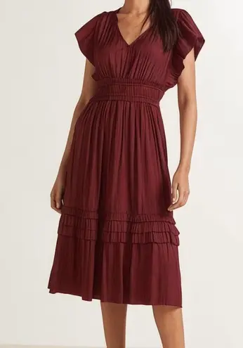 Evereve NWT Roan + Ryan Tallulah Holiday Midi Dress in Burgundy Wine Size Small