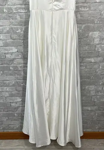 Lulus Endless Radiance Ivory Satin Sleeveless Maxi Dress With Pockets White Size L