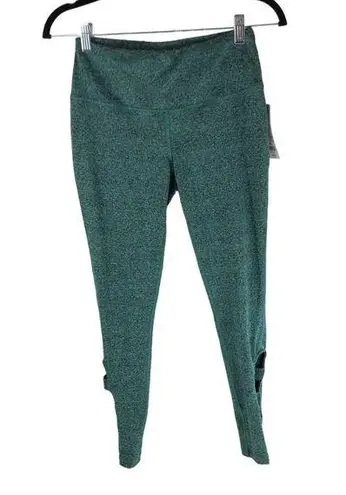 Zelos Womens Leggings Cutouts Tropical Tango Spacedye Jade Green XS