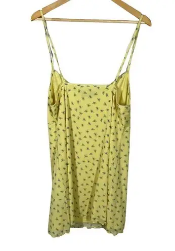 Urban Outfitters UO  Floral Mesh Ruffle Mini Dress NWT Size XXXL Yellow Y2K 90's