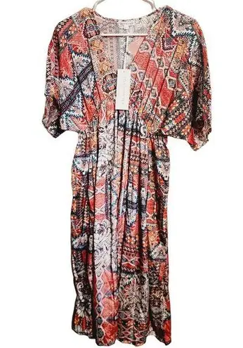 Love Kyla Arabella Polysilk BOHO Chic Lightweight Midi Dress Small NEW