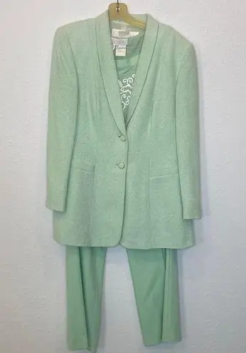 Escada Vintage 3 Piece Pants Suit Blazer, Tank Top, & Trousers EUC Sz Lg Wool