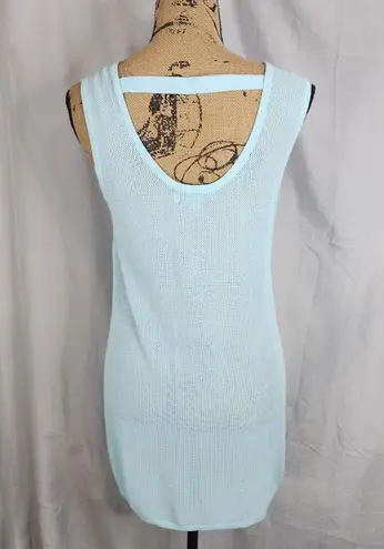 WD•NY WD.NY Size Small Green Mesh Knit Sheer Beach Cover Up Tank Top Beach Tunic EUC