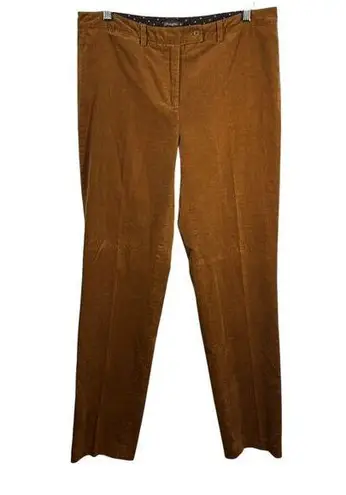 J. McLaughlin Corduroy Pant Women 10 Brown Caramel Straight Minimal Preppy Modest
