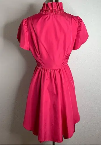 Vintage 80s Handmade Hot Pink Mini Dress & Overlay Jacket Set Size Small