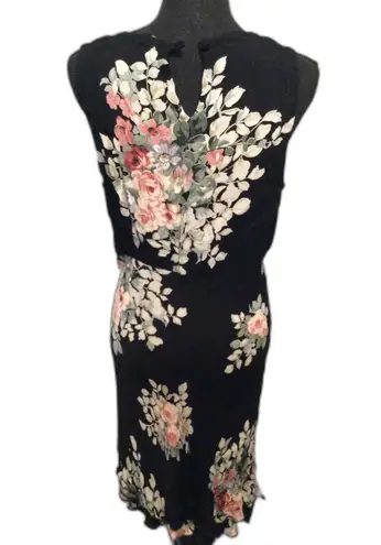 90s Large L Gorgeous Floral Sleeveless Dress Roses Girly Girl core Cottage