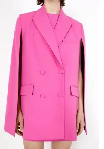 ZARA  Bright Pink Cape Double Breasted Blazer Size medium