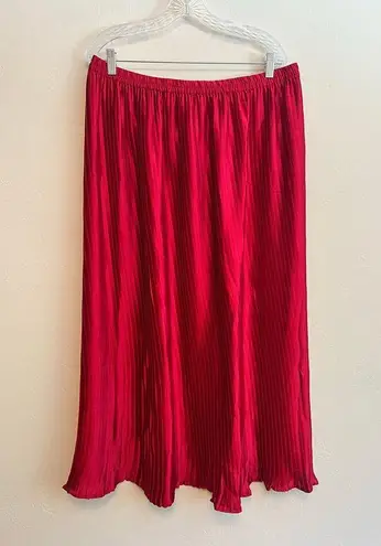 Flint & Moss Pleated Slip Maxi Skirt Size: XL Gorgeous Rose Pink Color