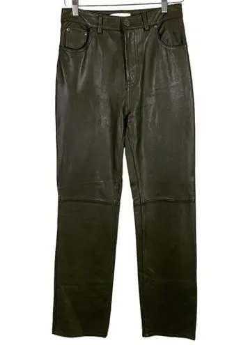 ZARA  Faux Leather High Waist Straight Leg Pants Size 2