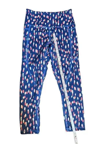 Zyia Drop Of Spring Cropped Light N Tight Blue Pink Polka Dot Athletic leggings