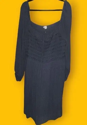 American Eagle NWOT  Navy Peasant Boho Dress