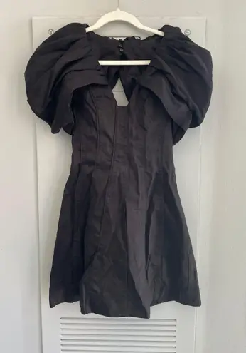 Aje Black Butterfly Sleeve Mini Dress