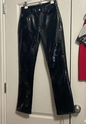 💙💖 NWT Simon Miller Black Vegan Leather Wet Look Straight Leg Pants Size 24