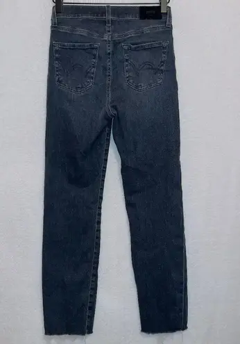 EDWIN Bree High Waist Raw Hem Crop Straight Leg Jeans In Ashland size 25