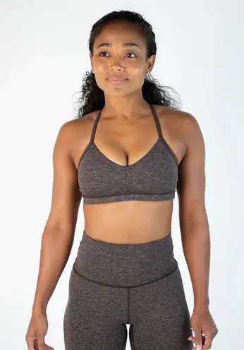 Fleo Reinette Racerback Sports Bra in Limited Edition Taupe Black Size Medium Brown