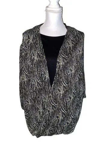 cj banks  Blouse Womens 3X Used Black Lime