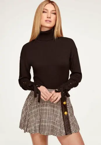 Ramy Brook Walt Turtle Neck Long Lace-Up Sleeve Top in Black, Size XS New w/Tag