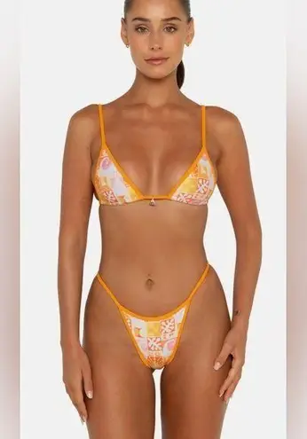 New Fae Swimsuit Bikini Set Lumi Top Jones Bottoms Sundown Small NWT $188 Orange