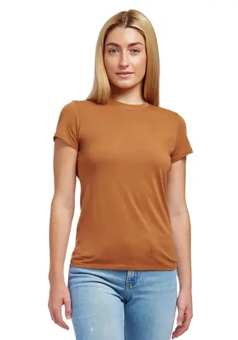 Mott & Bow Fitted Crew Marcy Tee Orange Size XL