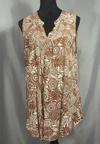 Women's Nostalgia V Neck Sleeveless Shirt Blouse Tank Top Rust Copper Sz L NWOT Size L