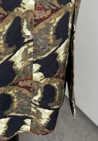 Etcetera Brown Abstract Pattern Wool Silk Straight Pencil Skirt Belt Loops XS