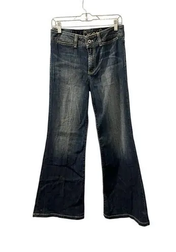 Chip & Pepper Clayton Wide Leg Flare Denim Blue Jeans Size 28 Women's Casual