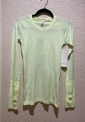 Lululemon NWT  Long Sleeve Swiftly Tech Crew Neck Top Fluro Citrus Size 4 Flawed