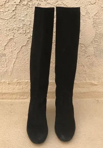 Valentino Garavani Valentino women’s black suede knee high block heel boots size IT 37 US 7
