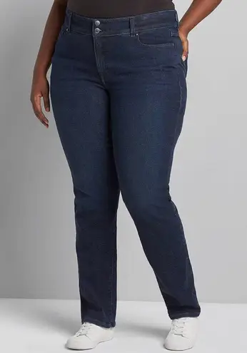 Lane Bryant  High Rise Tummy Control Straight Leg Jeans Dark Wash 14