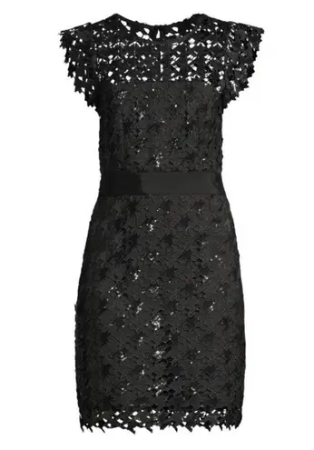 Milly  Leila Herringbone Sequin Lace Dress Mini Cocktail Size 2 Women's NWT