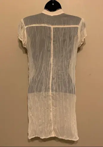 Cream Lace Frilly Tunic Blouse White Size M