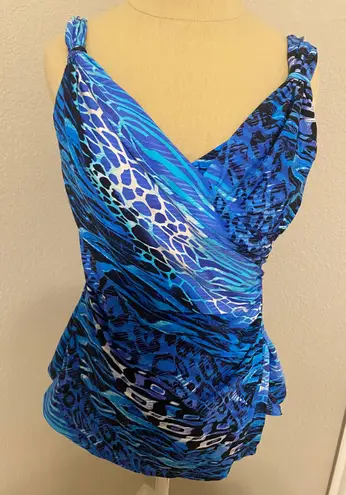 MiracleSuit Blue Tank Swimsuit Top