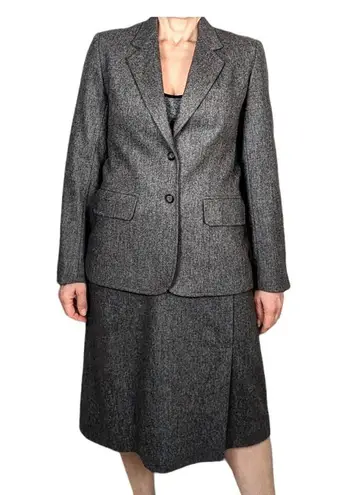Vintage Evan Picone Two Piece Wool Skirt Suit Gray Vintage Size 8 Modern Size 0