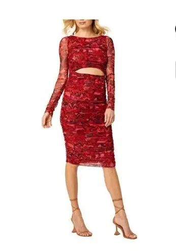 MISA Los Angeles NWT! Iselin Geo Print Mesh Bodycon Dress - Size Small