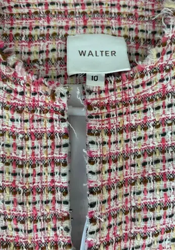 Walter Baker Walter Pink Plaid Tweed Cropped Blazer