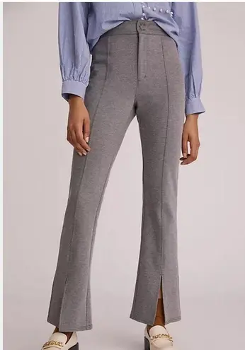 Maeve Anthropologie Seamed High Rise Flare Split Hems Gray Trouser Pants Size 4