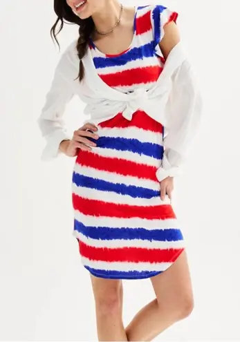 Freshman Juniors' 1996 Tie Dye Stripes American Mini T