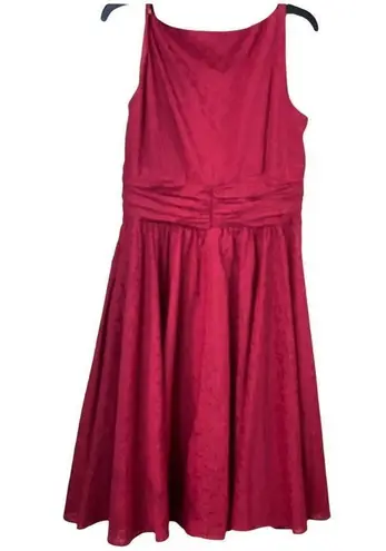 Spiegel Vintage Classic Red Floral Sleeveless Fit Flare Dress Size 12