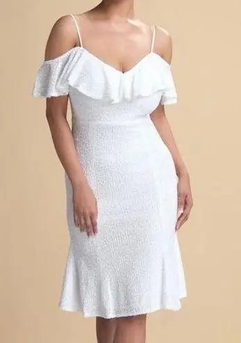 Dalia Collection Dalia Macphee BEAUTIFUL sequin stretch flare hem midi dress NWT