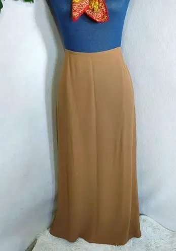 Ellen Tracy Camel Side Slit Long Skirt
