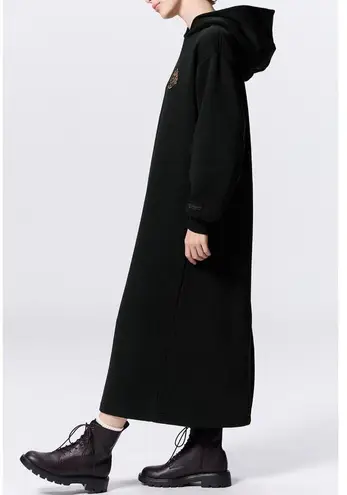 GU (Uniqlo) x Harry Potter Embroidered Logo Sweat Hoodie Dress in Black Size L