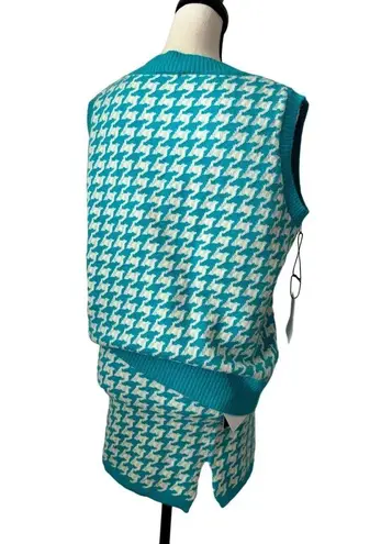 Houndstooth NWT Callahan Ollie Vest & Tash Skirt Matching Set Womens S Turquoise 