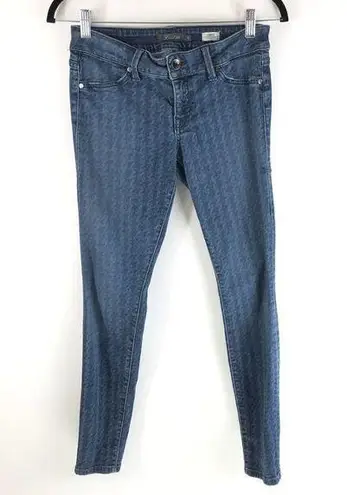 Level 99 Womens Jeans Janice Ultra Skinny Houndstooth Printed Stretch 27 Blue